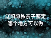 辽阳隐私亲子鉴定哪个地方可以做