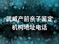 武威产前亲子鉴定机构地址电话