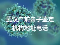 武汉产前亲子鉴定机构地址电话