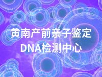 黄南产前亲子鉴定DNA检测中心