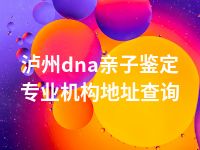 泸州dna亲子鉴定专业机构地址查询