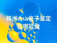 株洲dna亲子鉴定在哪能做