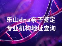 乐山dna亲子鉴定专业机构地址查询