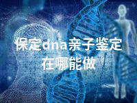 保定dna亲子鉴定在哪能做