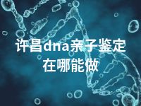 许昌dna亲子鉴定在哪能做