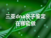 三亚dna亲子鉴定在哪能做