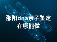 邵阳dna亲子鉴定在哪能做