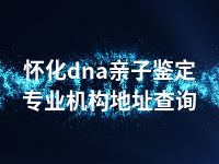 怀化dna亲子鉴定专业机构地址查询