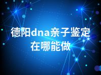 德阳dna亲子鉴定在哪能做