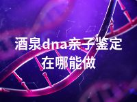 酒泉dna亲子鉴定在哪能做