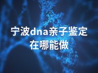 宁波dna亲子鉴定在哪能做