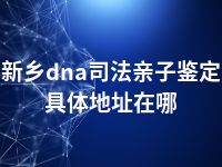 新乡dna司法亲子鉴定具体地址在哪