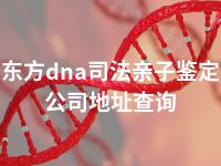 东方dna司法亲子鉴定公司地址查询