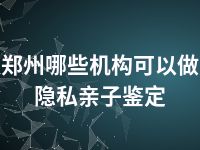 郑州哪些机构可以做隐私亲子鉴定