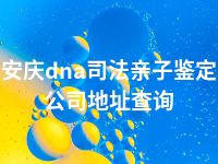 安庆dna司法亲子鉴定公司地址查询