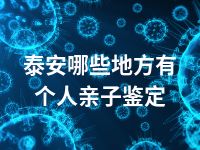 泰安哪些地方有个人亲子鉴定