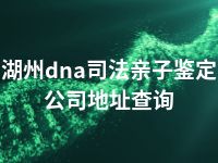 湖州dna司法亲子鉴定公司地址查询