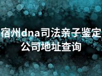 宿州dna司法亲子鉴定公司地址查询