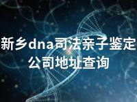 新乡dna司法亲子鉴定公司地址查询