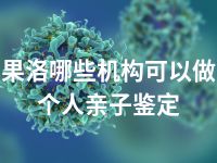 果洛哪些机构可以做个人亲子鉴定