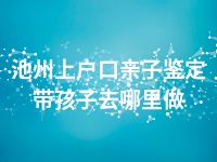 池州上户口亲子鉴定带孩子去哪里做