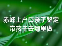 赤峰上户口亲子鉴定带孩子去哪里做