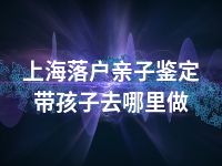 上海落户亲子鉴定带孩子去哪里做