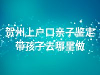 贺州上户口亲子鉴定带孩子去哪里做