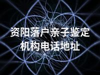 资阳落户亲子鉴定机构电话地址