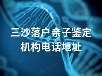 三沙落户亲子鉴定机构电话地址