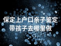 保定上户口亲子鉴定带孩子去哪里做