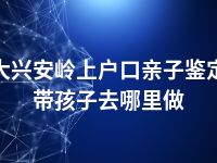 大兴安岭上户口亲子鉴定带孩子去哪里做