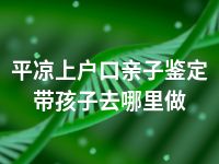 平凉上户口亲子鉴定带孩子去哪里做