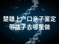 楚雄上户口亲子鉴定带孩子去哪里做