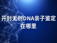 开封无创DNA亲子鉴定在哪里