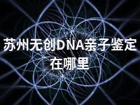 苏州无创DNA亲子鉴定在哪里