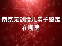 南京无创胎儿亲子鉴定在哪里