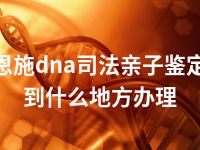 恩施dna司法亲子鉴定到什么地方办理