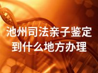 池州司法亲子鉴定到什么地方办理