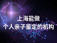 上海能做个人亲子鉴定的机构