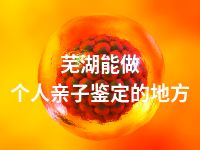 芜湖能做个人亲子鉴定的地方