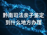 黔南司法亲子鉴定到什么地方办理