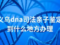 义乌dna司法亲子鉴定到什么地方办理