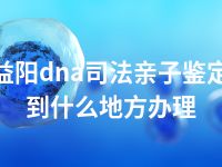 益阳dna司法亲子鉴定到什么地方办理