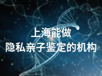 上海能做隐私亲子鉴定的机构