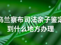 乌兰察布司法亲子鉴定到什么地方办理