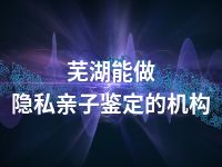 芜湖能做隐私亲子鉴定的机构