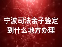 宁波司法亲子鉴定到什么地方办理