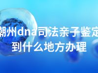 潮州dna司法亲子鉴定到什么地方办理