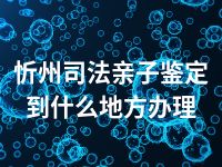 忻州司法亲子鉴定到什么地方办理